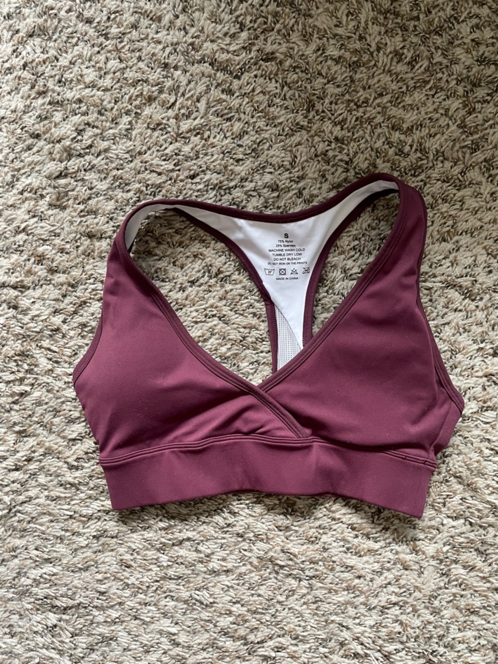 3/$20 Women’s Racerback Sports Bra - Burgundy